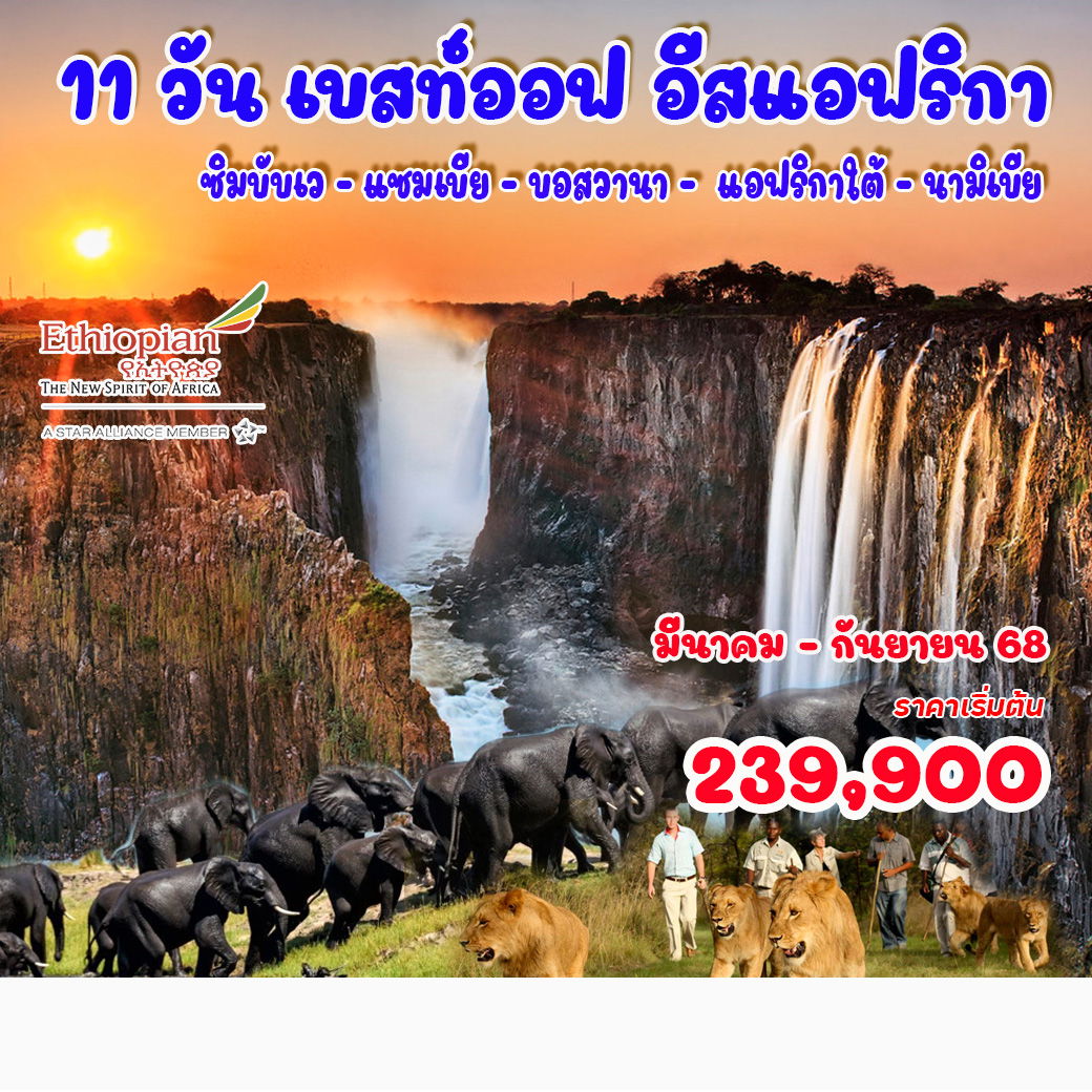 ทัวร์แอฟริกาใต้  เบสท์ออฟ อีสแอฟริกา 11วัน  8วัน  (ET)